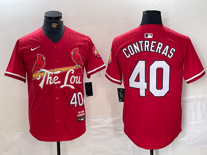 Men's St. Louis Cardinals Willson Contreras #40 Red 2024 City Connect Limited Jersey